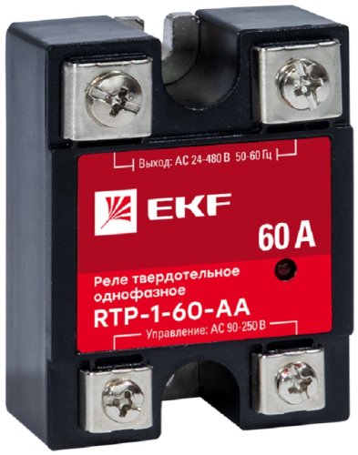 Реле твердотельное EKF PROxima RTP-60-AA 60А 230В AC фото Реле твердотельное EKF PROxima RTP-60-AA 60А 230В AC картинка